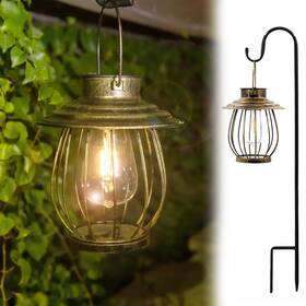 Xuwen 779776770348 Solar Lanterns Outdoor Waterproof - Metal Lantern With Sheep Hook Garden Deco