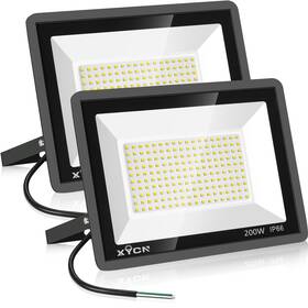 Pg-200w-warm Xycn 2 Pack 200w 3000k Warm White Led Flood Light Outside No Plug