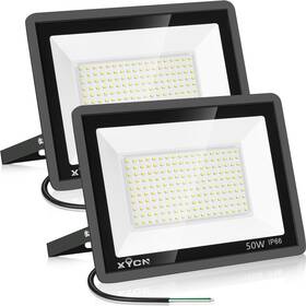 Pg-50w-warm Xycn 2 Pack 50w 3000k Warm White Led Flood Light Outside No Plug 7600l