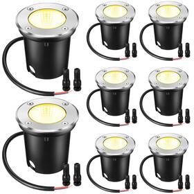Rs-yahenda-2379 Yahenda 8 Pcs 3w Led Well Lights Low Voltage Outdoor Landscape In Ground Wate
