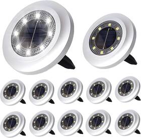 Yakalla 710917159714 12 Pk Solar Lights Outdoor Waterproof 8 Led Landscape Bright White