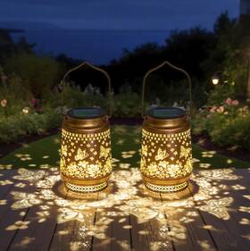 Bsl02 Yakii 2 Pack Hanging Metal Solar Outdoor Lanterns Set For Patio Garden Porch Waterpoof