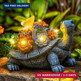 Ydkojgw 765150165947 Solar Garden Outdoor Statues With Succulent And 7 Led Lights - Lawn Deco