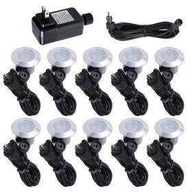 11dcl002-warm-10t.v1 Yescom 10pcs Led Deck Light Kit Outdoor Yard Garden Step Road Path Lights Pathway Lamp