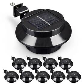 11slp004-3lvr-06x10 Yescom Led Solar Gutter Light Waterproof Outdoor Garden Fence Wall Lights 10 Packs