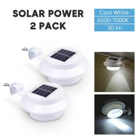 Yescom 640671025478 2pcs Solar Gutter Light Waterproof Outdoor Garden Fence Wall Stair Lights White