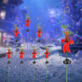 Yescom 767571318094 Solar Red Berries Tree Stake Lights Xmas Pathway Light Garden Yard 8pcs