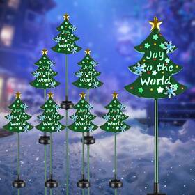 Yescom 767571318186 Solar Christmas Tree Stake Lights Pathway Light Garden Yard Lawn 8pcs