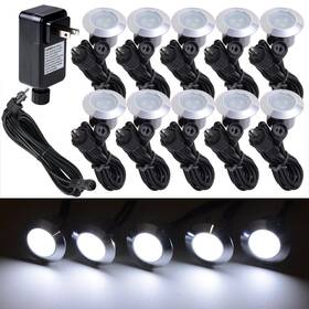 Ys-dcl-11-002-coolw Yessources 10pcs Deck Light Decor Garden Outdoor Yard Path Holiday Stair Lamp Cool White