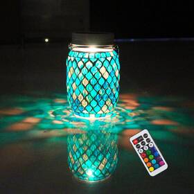 Yewanye 768924519762 Solar Mosaic Lights - 12 Color Changing Led 4 Lighting Modes With Remote Cont