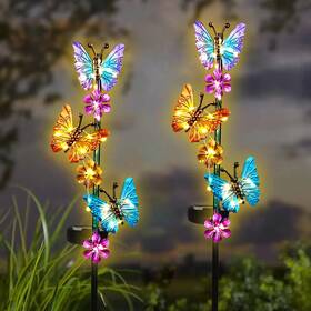 Yhsolar 313034351391 Solar Lights Outdoor Waterproof Garden Butterfly Light Decorative Stake Li