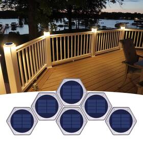 B0c2c3wlmf Yilaie Solar Hexagon Deck Dock Lights Outdoor Waterproof Warm White Step