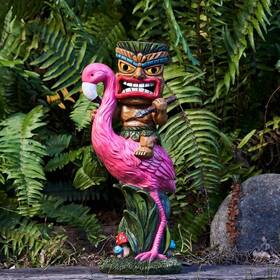 Ca80864  Yiosax Solar Tiki Statue - Outdoor Powered Garden Figurine