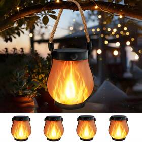 Yiqu 975930181294 4 Pack Gen2 Solar Lanterns Outdoor Waterproof Lantern With Dancing Flame