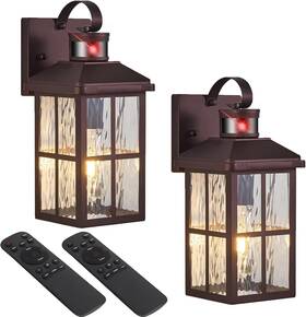 H2001-2g-rw Yjxgdil Porch Lights Outdoor With Remote Control 2 Pack Motion Bronze Rw