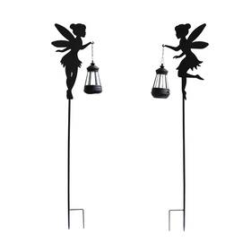 Tya02 Ymtengfei Solar Fairy Garden Stake Decorative Lantern Outdoor Waterproof 2-pack