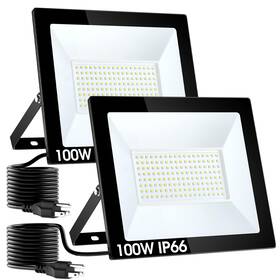 Sdy-flood-100w-blk-2 Yolovis Flood Lights Outdoor With Plug100w 10000lm Super Bright Led Work Lightip66 Water