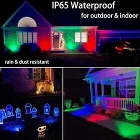 Yoosuml 008678595934 Outdoor Spotlights With Timer 20w Rgbw 4 Lights Black/multi