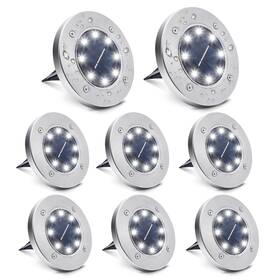 Yooumoga 746957376576 8 Pack White Solar Ground Lights Led Waterproof Inground Outdoor
