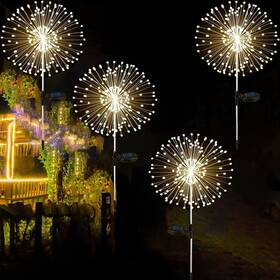 Yotozu 607564466482 4 Pcs Solar Firework Light Outdoor Garden Decorative Lights 120 Led Po
