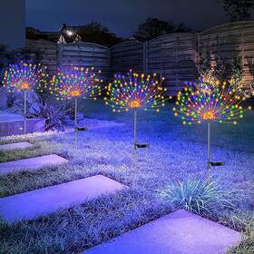 Yotozu 608374875066 4 Pcs Solar Firework Light Outdoor Garden Decorative Lights 120 Led Powered 40