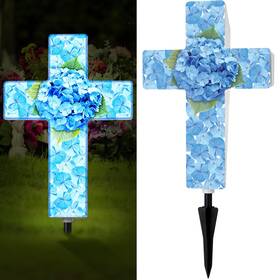 Tat-yousoontic-190 Yousoontic Hydrangea Solar Stake Light For Outdoor Memorial Garden Cross