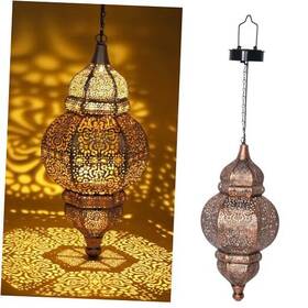 Osl001 Ysgd 2 Pack Hanging Solar Lights Outdoor Decor Lantern Waterproof Metal