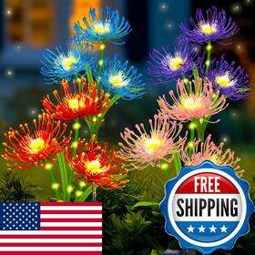 B0f9jvz1s5 Yulloyello Solar Garden Flower Lights Outdoor 4 Pack Colors Spider Lily Waterproof With G