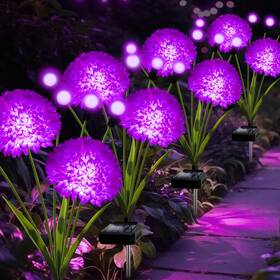 Yulloyello Ll-fhyhc-zs-4p New Solar Lights Outdoor Waterproof 4 Pack Purple Firefly Swaying With Flowers
