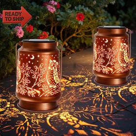 Ywywled 744759635044 Outdoor Solar Lanterns Waterproof - Metal Hanging Lights Decorati
