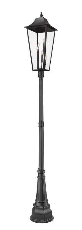 5008phxxlr-564p-bk Z-lite 5008phxxlr-564p Gannon 5 Light 123 Inch Tall Post - Black
