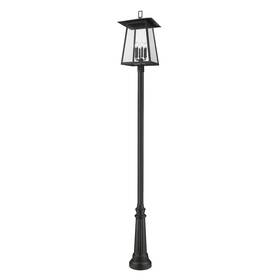 5015phxxlr-511p-bk Z-lite Rainer 6 Light Outdoor Post Mounted Fixture Black