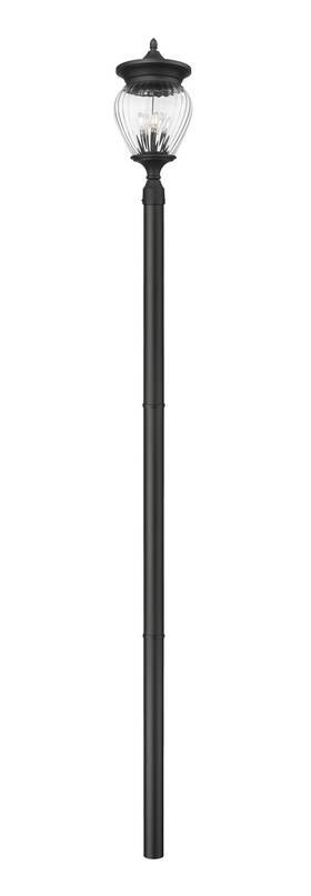 5016phbr-5009p96-bk Z-lite 5016phbr-5009p96 Davina 4 Light 120 Inch Tall Post - Black