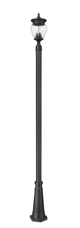 5016phmr-5011p-bk Z-lite 5016phmr-5011p Davina 3 Light 115 Inch Tall Marine Grade Post - Black