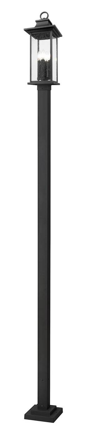 5017phbs-536p-bk Z-lite 5017phbs-536p Tiberius 4 Light 119 Inch Tall Post - Black