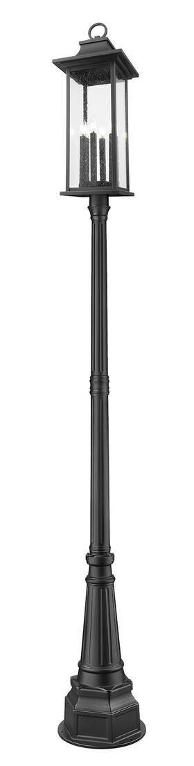 5017phxlr-564p-bk Z-lite 5017phxlr-564p Tiberius 6 Light 117 Inch Tall Post - Black