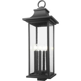 5017phxls-bk Z-lite Tiberius 6 Light Black Aluminum Hardwired Outdoor Weather Resistant Post