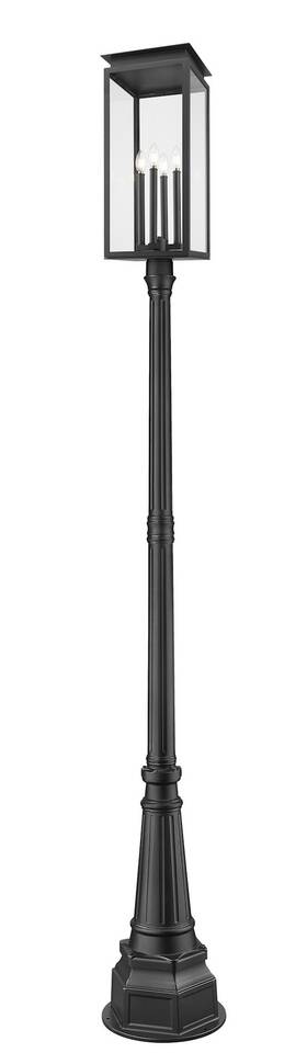 5018phbr-564p-bk Z-lite 5018phbr-564p Nova 4 Light 110 Inch Tall Post - Black