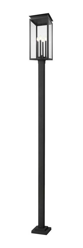 5018phbs-536p-bk Z-lite 5018phbs-536p Nova 4 Light 121 Inch Tall Post - Black