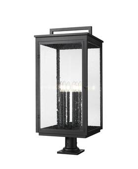 5019phxxlr-533pm-bk Z-lite 5019phxxlr-533pm Hartwell 6 Light 35 Inch Tall Post - Black