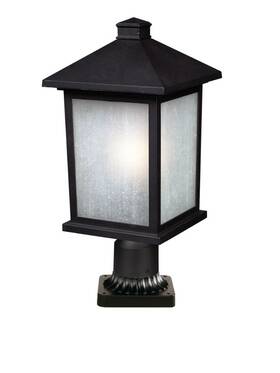 507phb-bk-pm Z-lite - Holbrook 1 Light Outdoor Pier Mount Lantern In Urban Style 9.25