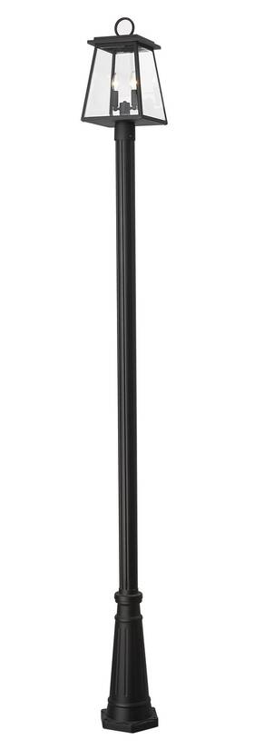 521phmr-519p-bk Z-lite 521phmr-519p Broughton 2 Light 114 Inch Tall Post - Black