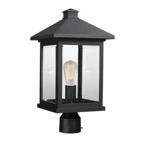 531phbr-bk Z-lite Portland 1 Light 20.5 Inch Black Outdoor Pier Mounted Fixture