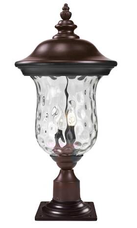 533phm-533pm-rbrz Z-lite Armstrong 2-light Outdoor Pier Mounted Fixture Light In Bronze