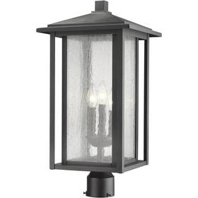 554phxlr-bk Z-lite Aspen 3 Light 22.44 Inch Black Outdoor Post Mount Fixture