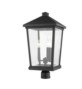 568phxlr-bk Z-lite 568phxlr Beacon 3 Light 24 Inch Tall Outdoor Single Head Post Black New