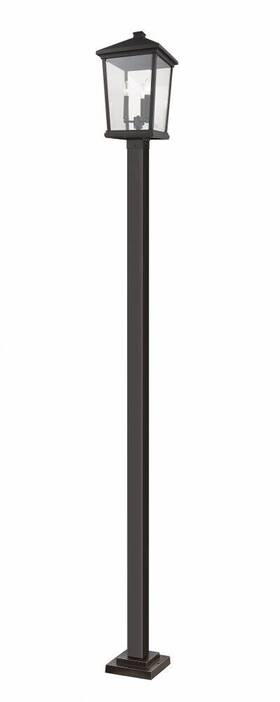 568phxls-536p-orb Z-lite Beacon - 3 Light Outdoor Post Mount Lantern In
