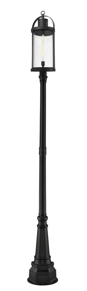 569phxl-564p-bk Z-lite 569phxl-564p Roundhouse 113 Inch Tall Outdoor Single Head Post - Black