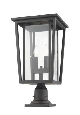 571phbr-533pm-orb Z-lite 571phbr-533pm Bronze Seoul 2-light 22 Inch H Outdoor Pier Mount Post Light