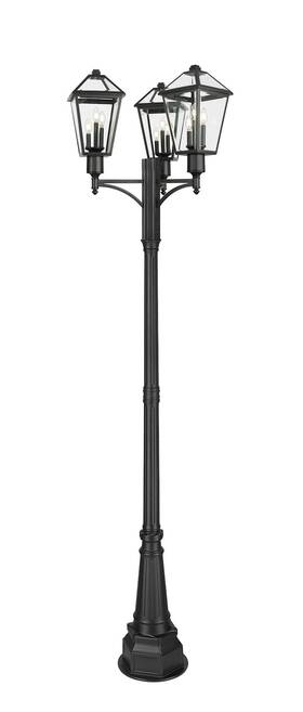 579phbr-3-564p-bk Z-lite 579phbr-3-564p Talbot 9 Light 115 Inch Tall Marine Grade Post - Black